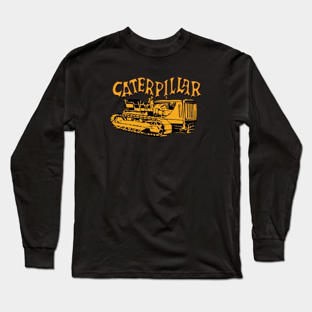 Caterpillar Bulldozer Long Sleeve T-Shirt by Midcenturydave